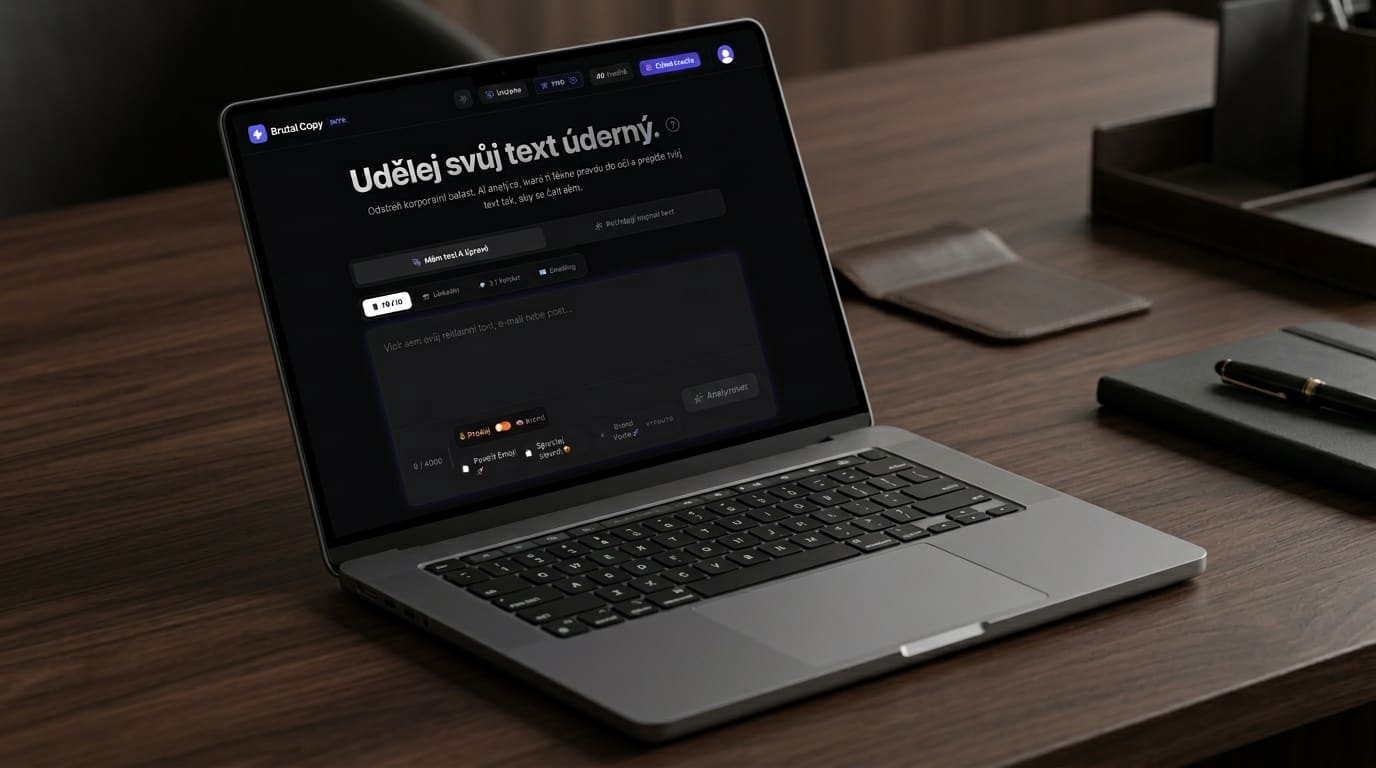Brutal Copy – ukázka rozhraní AI auditoru marketingových textů